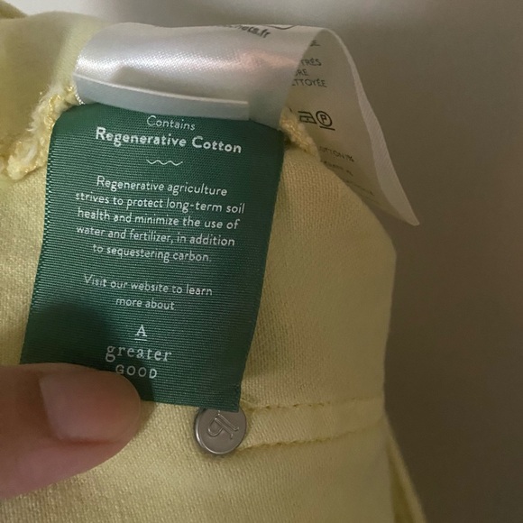 NWT Anthropologie | Pilcro | Yellow The Kit Regenerative Cotton High Rise Shorts - Picture 10 of 11